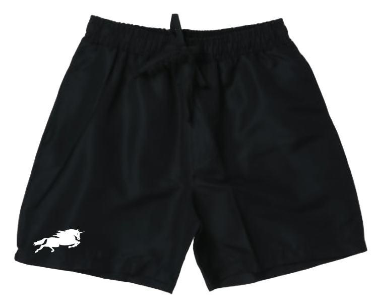 Him. - Plain Black Shorts